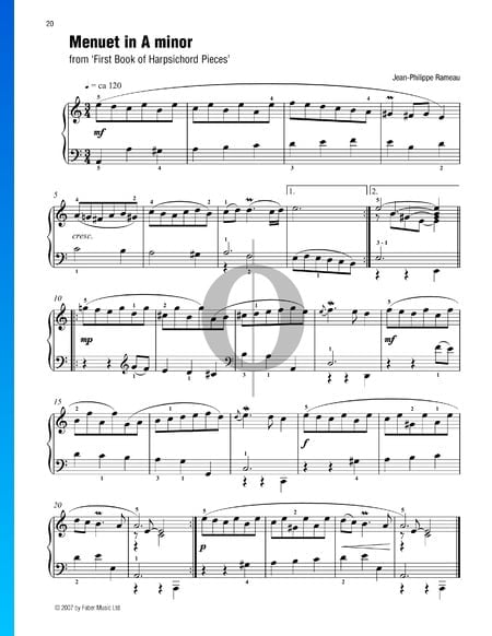 Menuett in a-Moll Musik-Noten