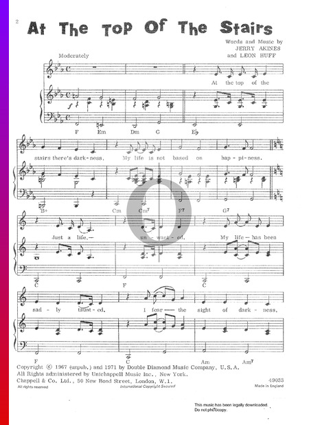 At The Top Of The Stairs Sheet Music
