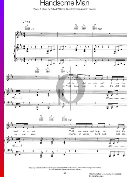 Handsome Man Sheet Music