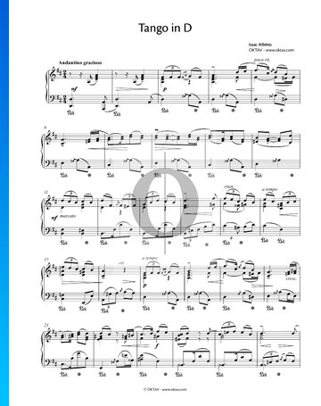 Tango en re, Op. 165 n.º 2 Partitura