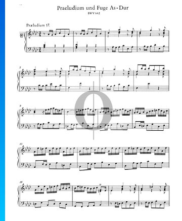 Partition Prélude 17 La bémol Majeur, BWV 862