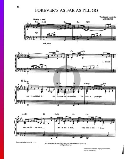 Forever's As Far As I'll Go Musik-Noten