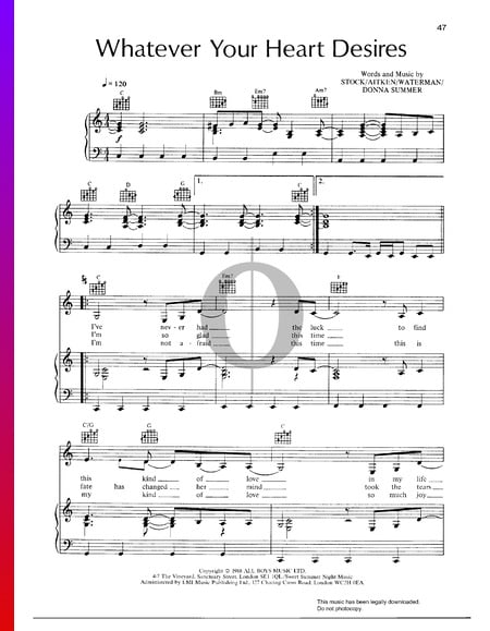 Whatever Your Heart Desires Musik-Noten