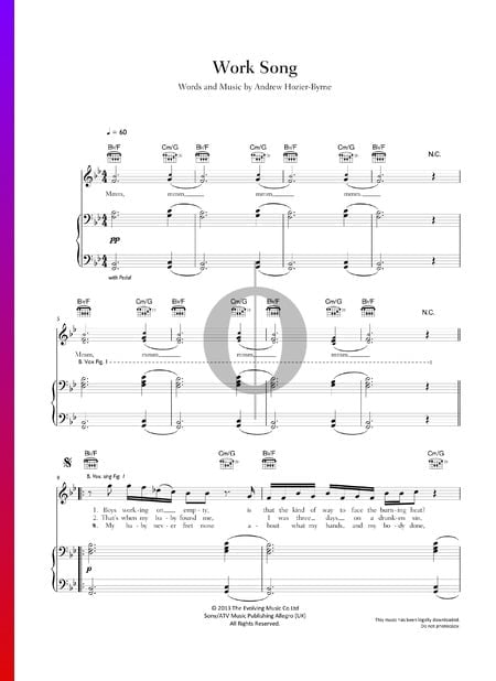 Work Song Musik-Noten