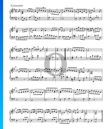 Suite en Sol Majeur, HWV 450: 3. Courante Partition