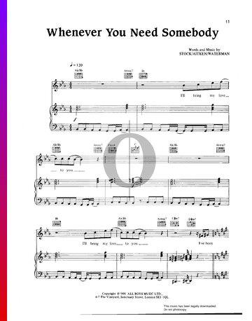 Whenever You Need Somebody Sheet Music