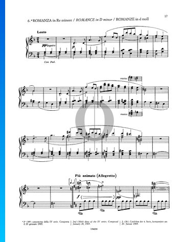 Little Songs, Series 4: No. 2 Romance in D Minor Partitura