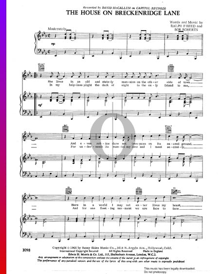 The House On Breckenridge Lane Musik-Noten