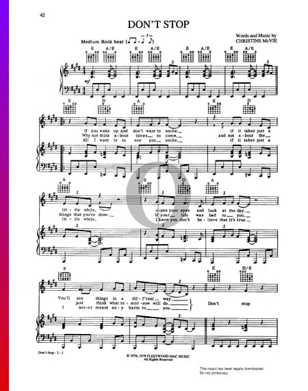Don't Stop Sheet Music