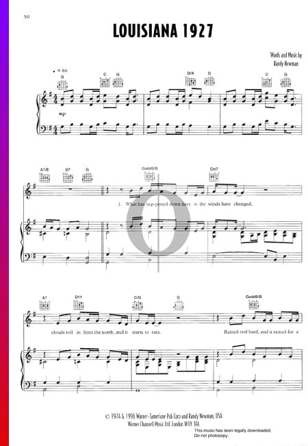 Louisiana 1927 Sheet Music