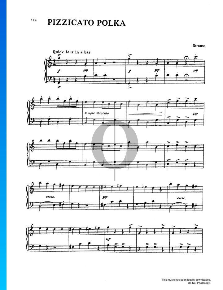 Pizzicato Polka (Johann Strauss (Sohn)) Piano Sheet Music OKTAV