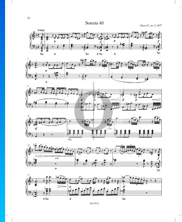 Sonata en re menor n.º 3, Op. 51 P. XII: 40: 1. Largo Partitura