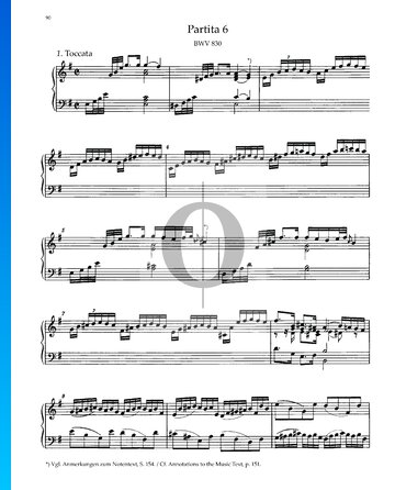 Partita 6, BWV 830: 1. Toccata bladmuziek