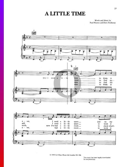 A Little Time Sheet Music