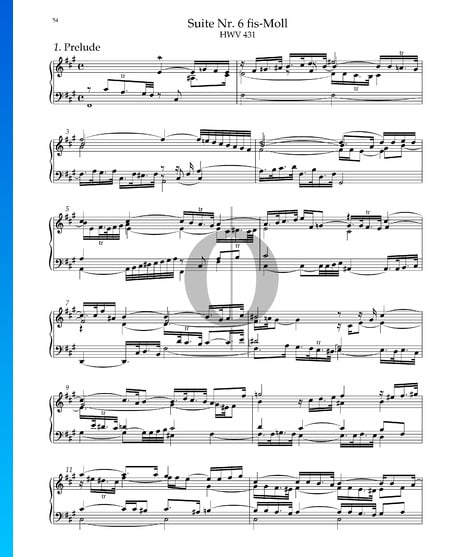 Suite Nr. 5 fis-Moll, HWV 431: 1. Prelude Musik-Noten
