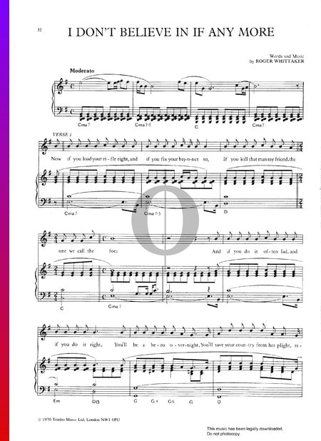 I Don't Believe In If Any More Musik-Noten