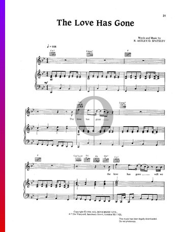 The Love Has Gone Sheet Music