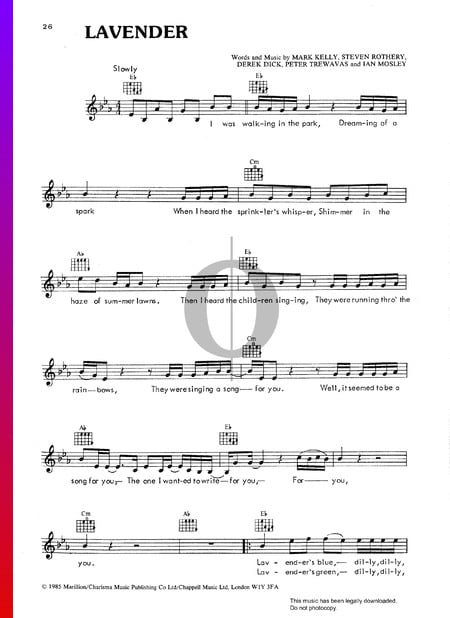 Lavender Sheet Music