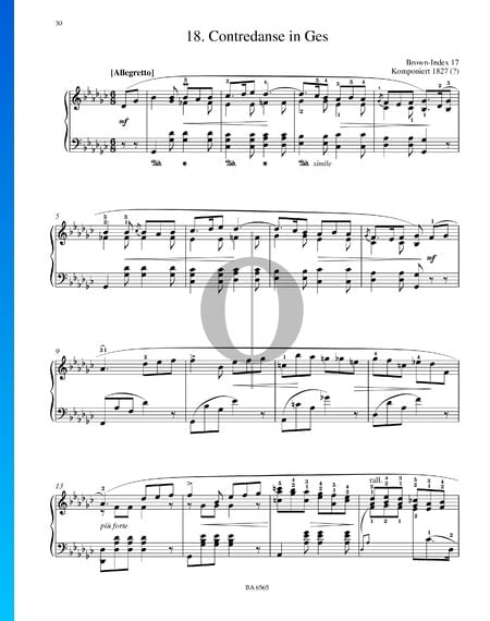 Contredanse in G-flat Major, B. 17 Sheet Music