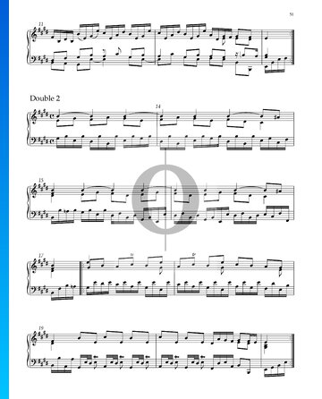 Suite No. 5 E Major, HWV 430: 6. Double 2 Sheet Music