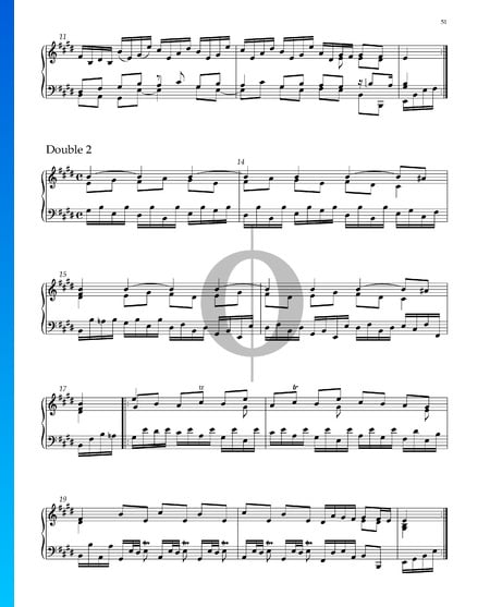 Suite No. 5 E Major, HWV 430: 6. Double 2 Sheet Music