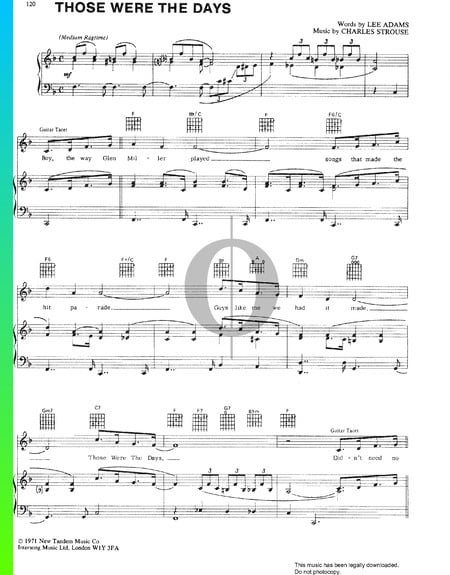 Those Were The Days Sheet Music