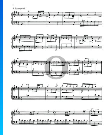 Partita 5, BWV 829: 6. Passepied bladmuziek