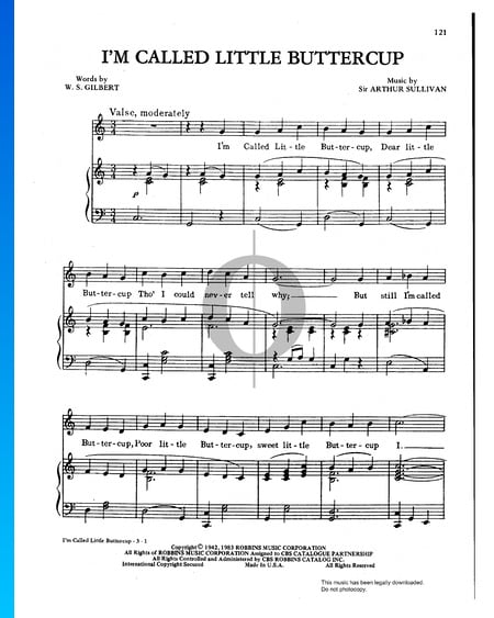 I'm Called Little Buttercup Sheet Music
