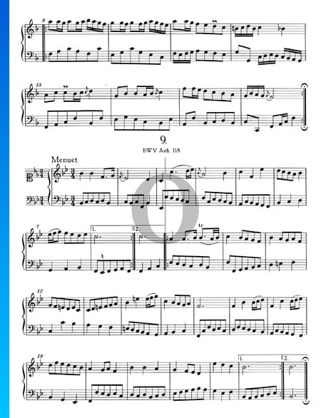 Menuet B Major, BWV Anh. 118 Sheet Music