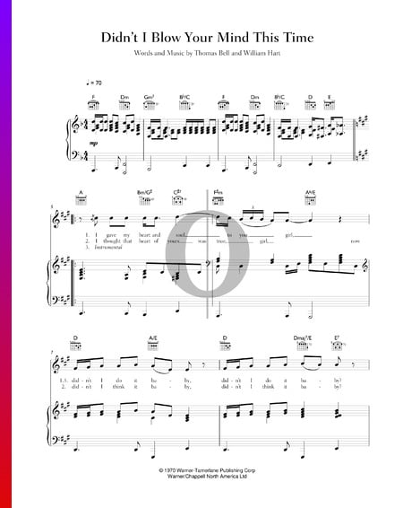 Didn't I Blow Your Mind This Time Musik-Noten
