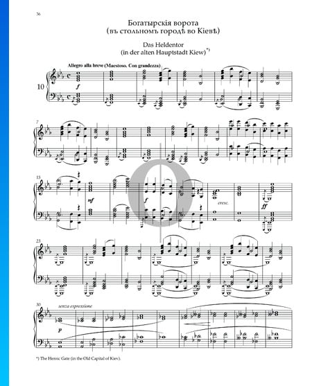 Bilder einer Ausstellung: Das Heldentor (in der alten Hauptstadt Kiew) Musik-Noten