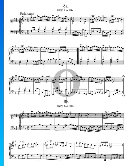 Polonaise en Fa Majeur, BWV Anh. 117 Partition