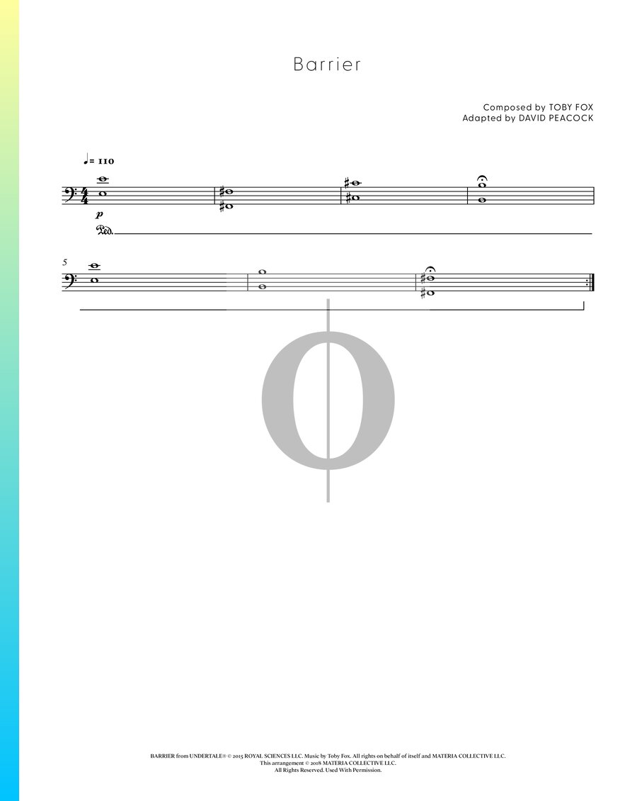 Barrier (Toby Fox) Piano Sheet Music - OKTAV