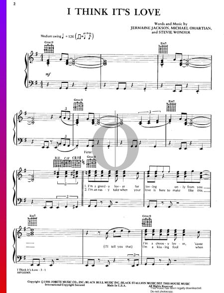 I Think It's Love Musik-Noten
