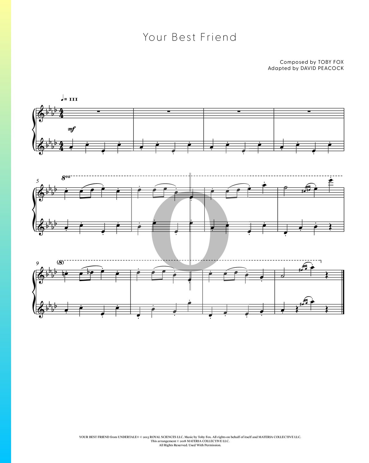 your best friend piano sheet music