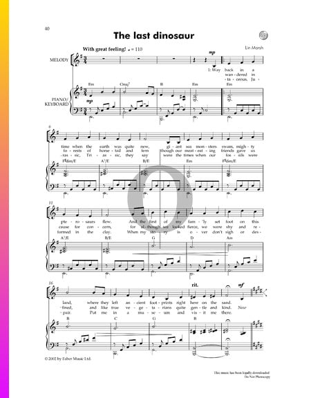 The Last Dinosaur Sheet Music