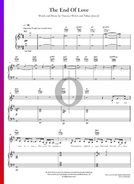 The End Of Love Sheet Music