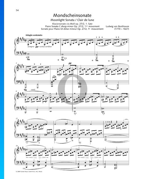 Sonate au Clair de lune (Sonata quasi una Fantasia), Op. 27 No. 2: No. 1 Adagio