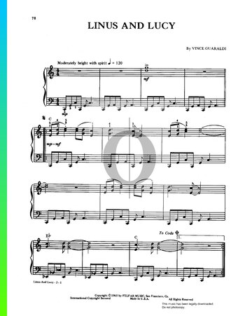 Linus And Lucy Sheet Music