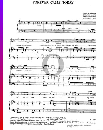 Forever Came Today Sheet Music