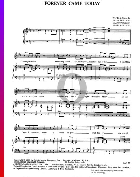 Forever Came Today Musik-Noten