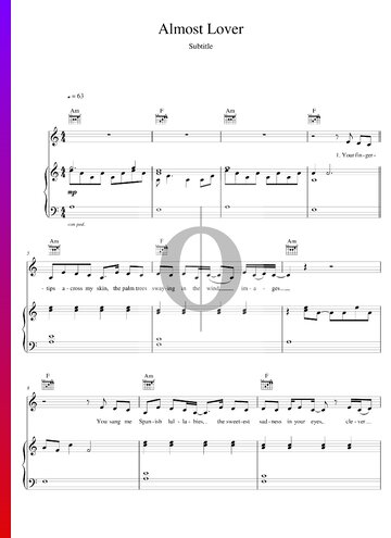 Almost Lover Sheet Music