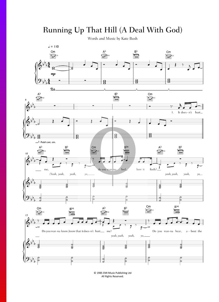 Running Up That Hill (Kate Bush) Piano Sheet Music - OKTAV