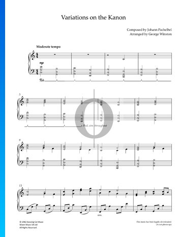 Variations On the Kanon Sheet Music