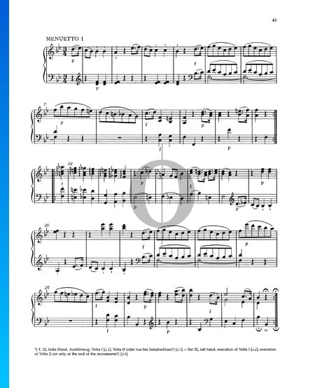 Sonate pour Piano No. 4 Mi bémol Majeur, KV 282 (189g): 2. Menuetto