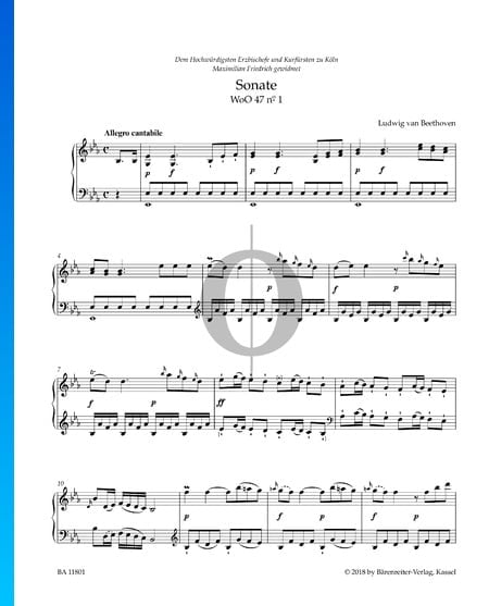Sonate en Mi bémol Majeur, WoO 47 No. 1: 1. Allegro cantabile