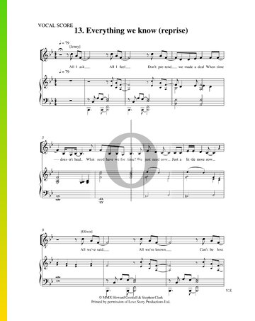 Everything We Know (Reprise) Sheet Music