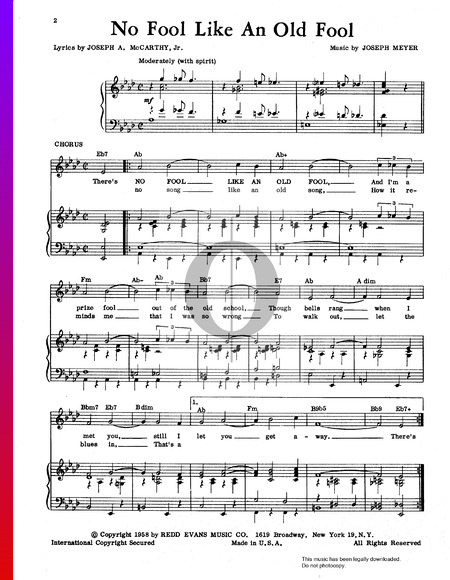 No Fool Like An Old Fool Musik-Noten
