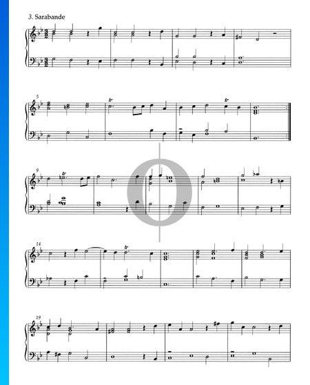 Suite n.º 6 en sol menor, HWV 439: 3. Sarabanda Partitura