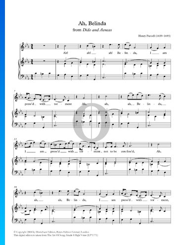 Ah! Belinda Partitura